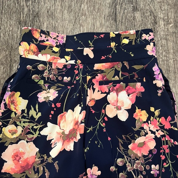 NWT New York & Company Colorful Floral Print High Waist Wide Leg Dress Pants 8 - Picture 9 of 12